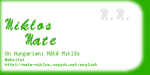 miklos mate business card
